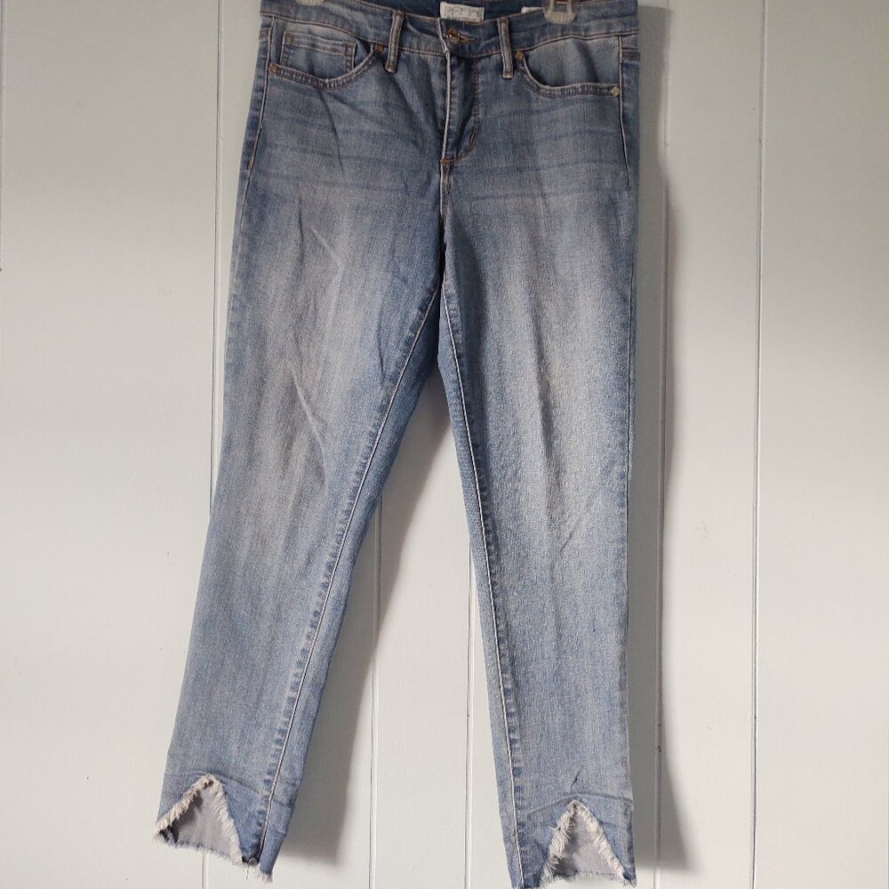 SOFÍA High-Rise Shark Bite Hem Jeans by Sofia Vergara
